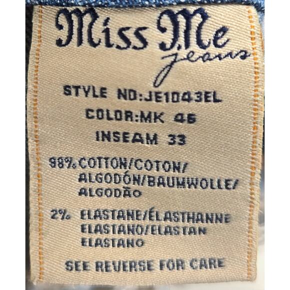 Miss Me Mid Rise Western Easy Boot Stretch Denim Jeans Women's Size 28 - Picture 3 of 9
